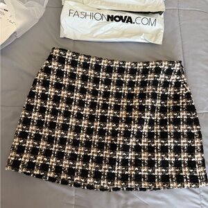 Fashion Nova Checkered Mini Skirt